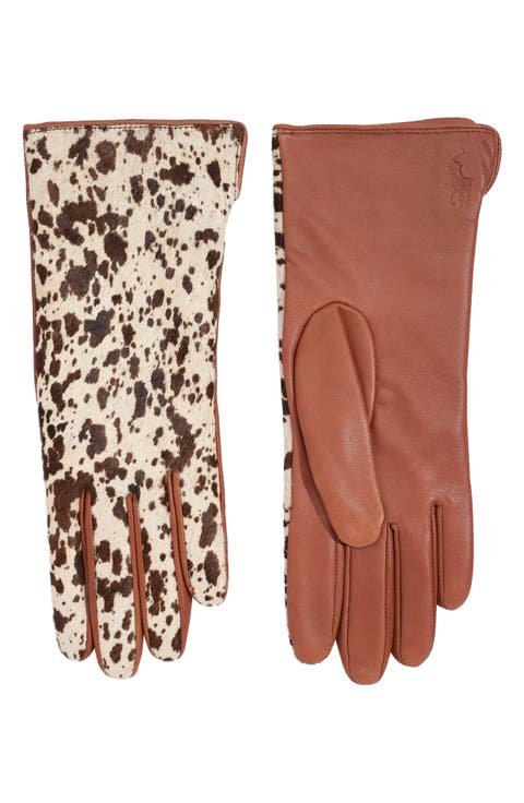 Calf Hair and Leather Gloves