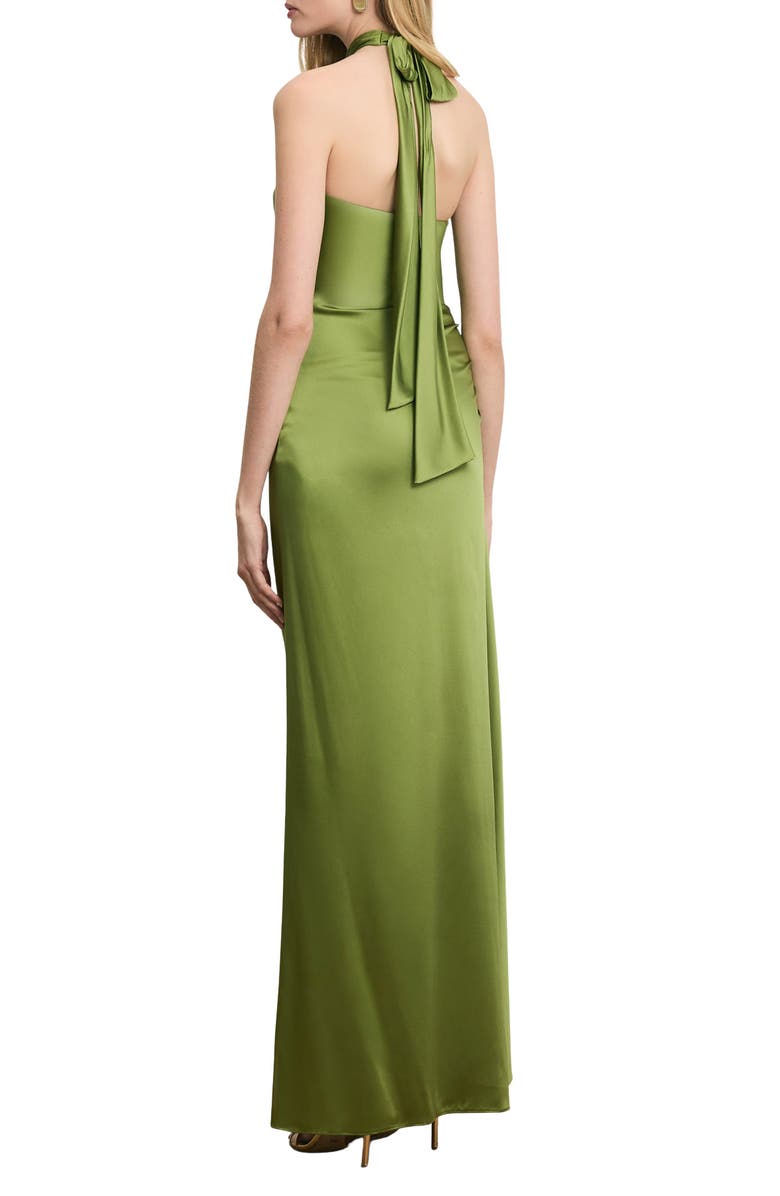 Veronica Beard Izaren Halter Neck Silk Blend Dress, Alternate, color, Cactus