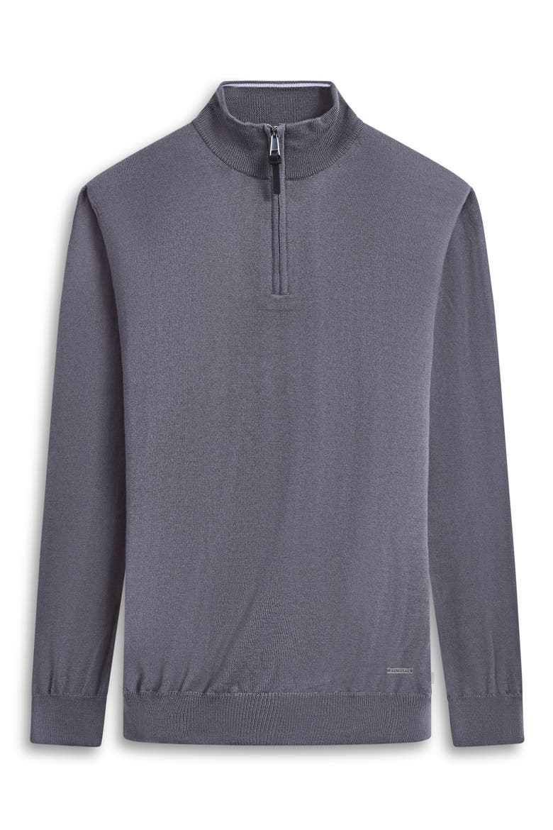 Merino Wool Quarter Zip Pullover, Alternate, color, ANTHRACITE