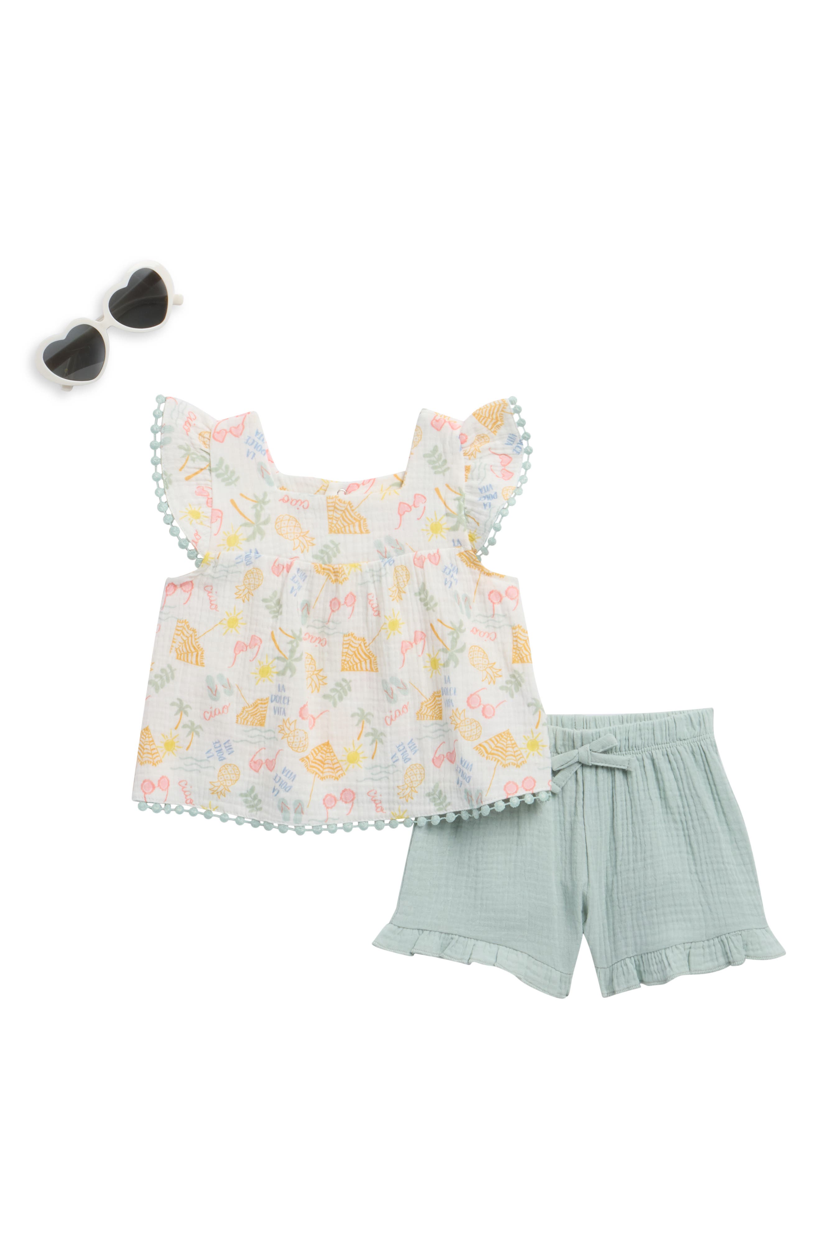 Rachel Zoe Kids' 3-Piece Gauze Short Set