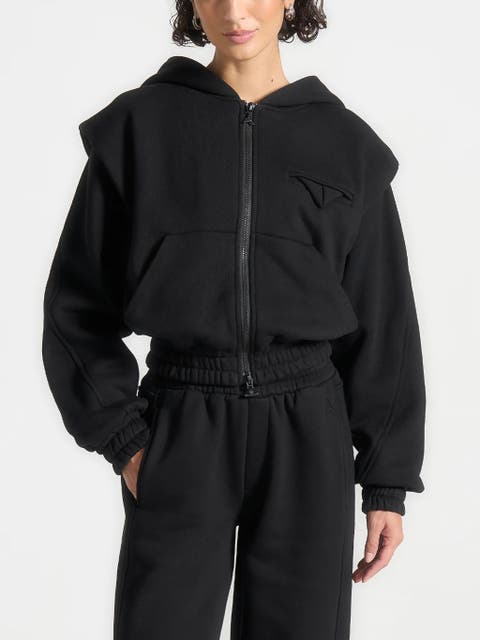 Louna Wide Shoulder Zip Through Hoodie