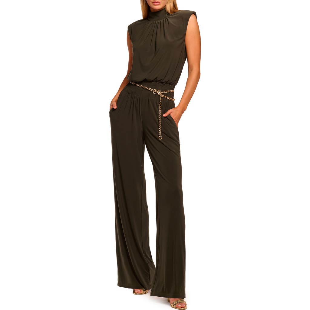 Ramy Brook Dani Shirred Neck Sleeveless Jumpsuit In Brown