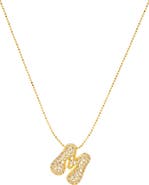 MARLYN SCHIFF Pavé Bubble Initial Pendant Necklace