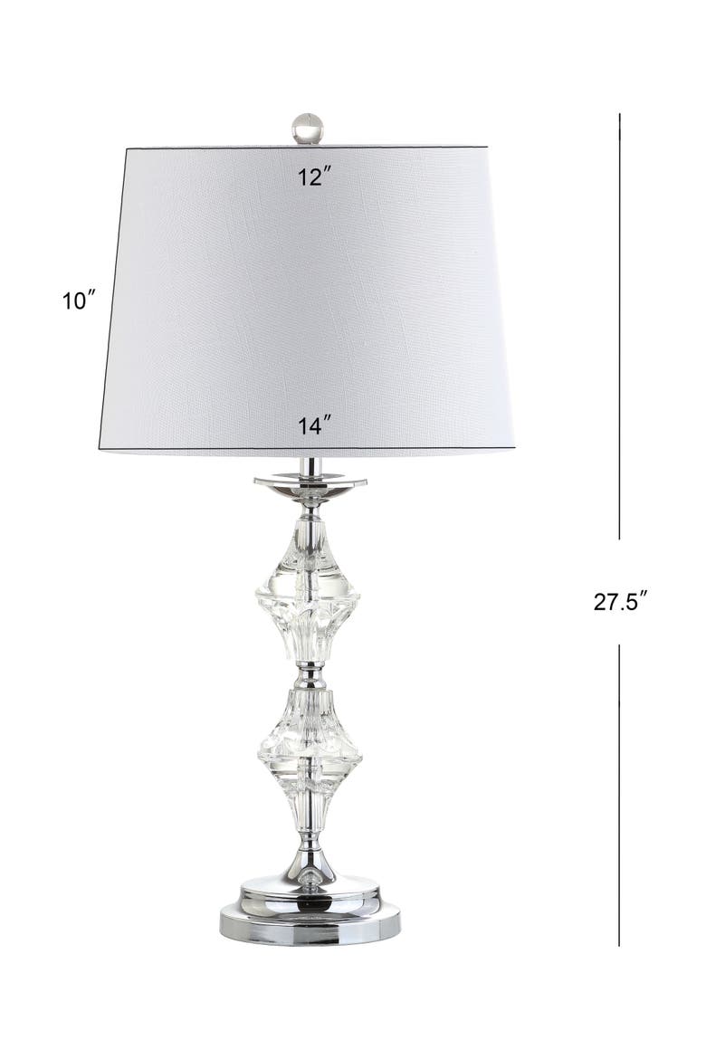 Madison 27.5" Crystal LED Table Lamp, Clear/Chrome, Alternate, color, Clear/Chrome
