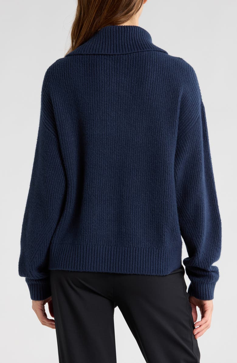 Zella Cozy Quarter Zip Rib Pullover Sweater, Alternate, color,