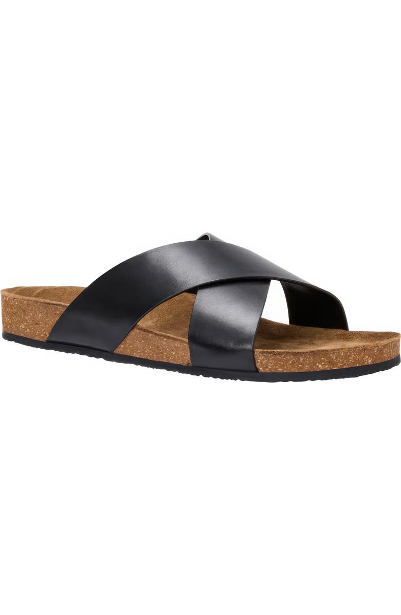 André Assous Max Slide Sandal, Main, color, Black Leather
