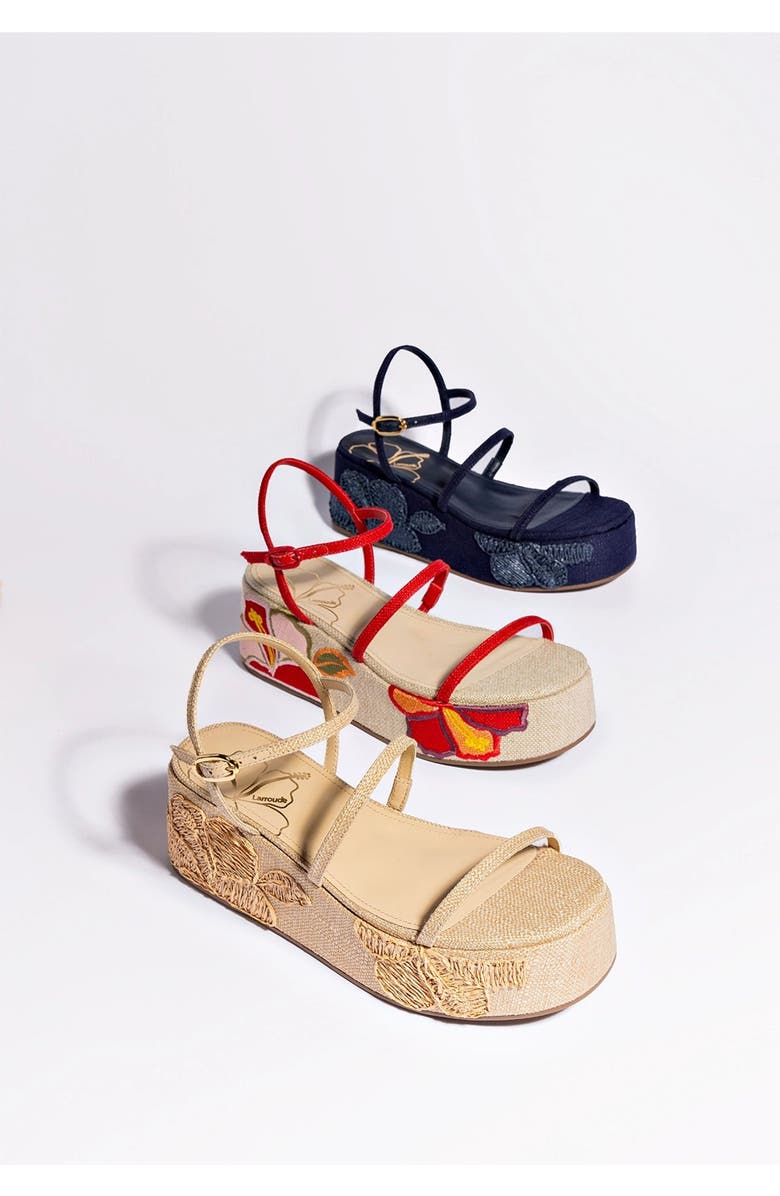 Larroudé Gio Flatform Sandal, Alternate, color, Beige