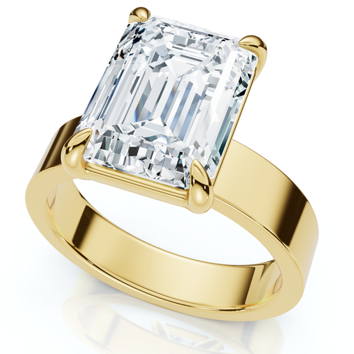 Bliss Diamond 4ct Emerald Diamond Cigar Band Engagement Ring 14k Gold Or Platinum Lab Grown In Gold