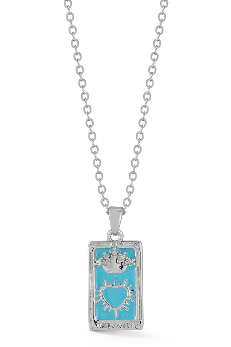 Tag Necklace, Main, color, SILVER