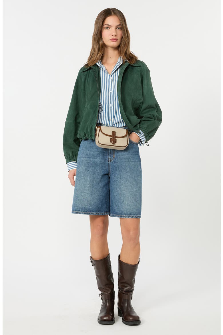Zuppa Suede Jacket, Alternate, color, DARK GREEN