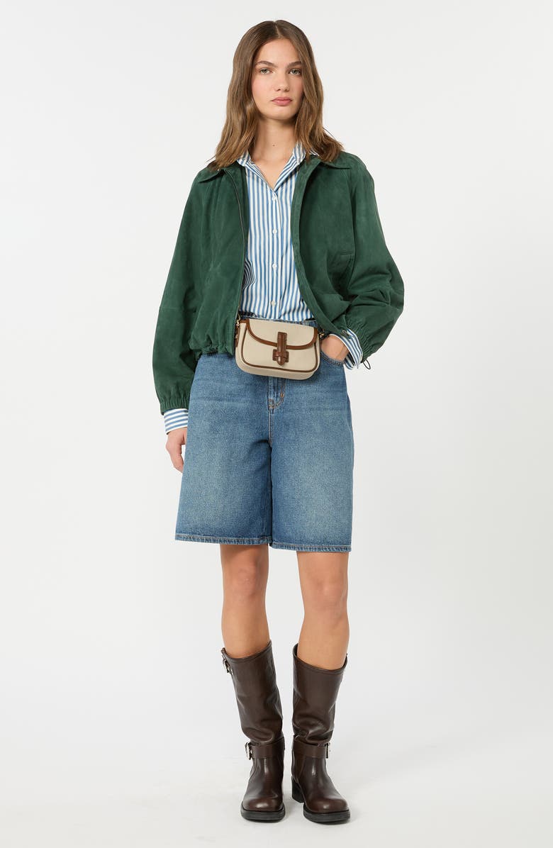 Weekend Max Mara Zuppa Suede Jacket, Alternate, color, Dark Green