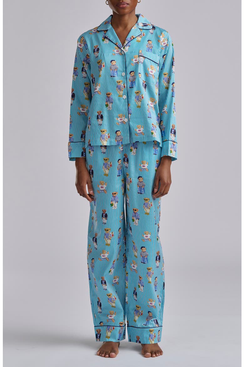 Madison Cotton Pajamas, Main, color, AQUA MIST