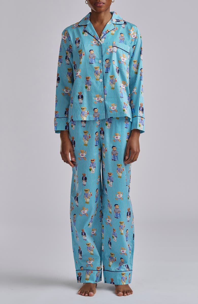 Polo Ralph Lauren Madison Cotton Pajamas, Main, color, Aqua Mist