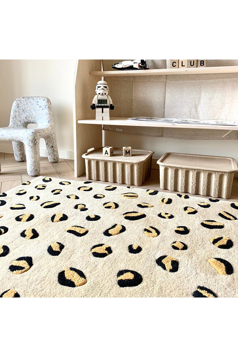 Leopard Rug, Alternate, color, Beige / Brown and Black Print
