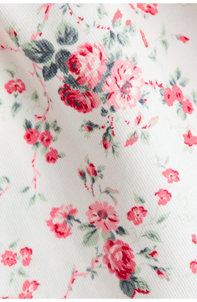 H&M Floral-print Cotton Dress, Alternate, color, White/Floral