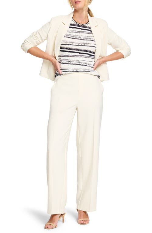 Nic + Zoe Nic+zoe Shoreline Mix Stripe Short Sleeve Sweater In Neutral Multi