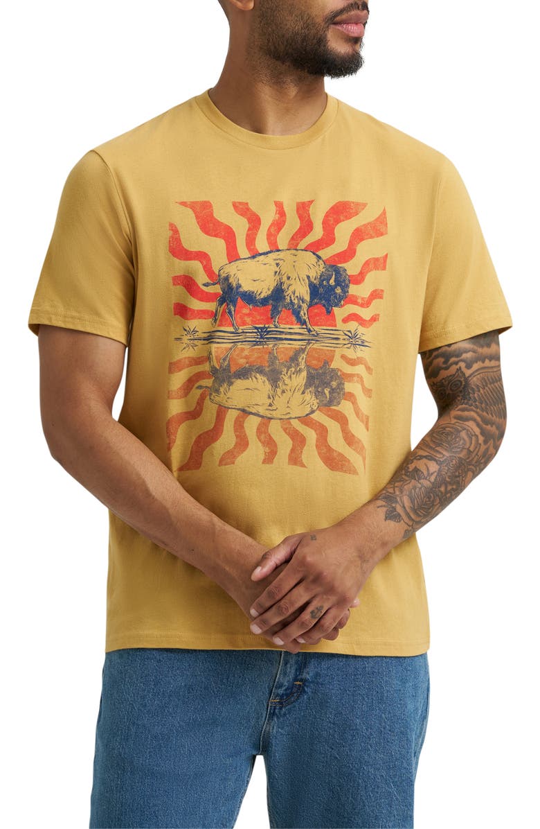 Wrangler Cotton Graphic T-Shirt, Main, color, Pale Gold