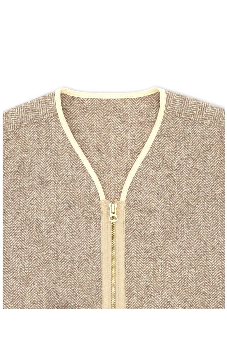 Herringbone Wool Jacket, Alternate, color, Beige