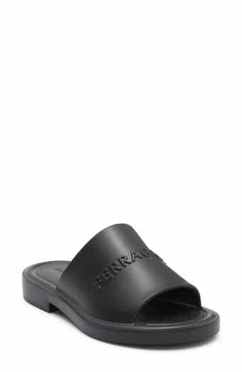 FERRAGAMO Giuneva Logo Embossed Slide Sandal