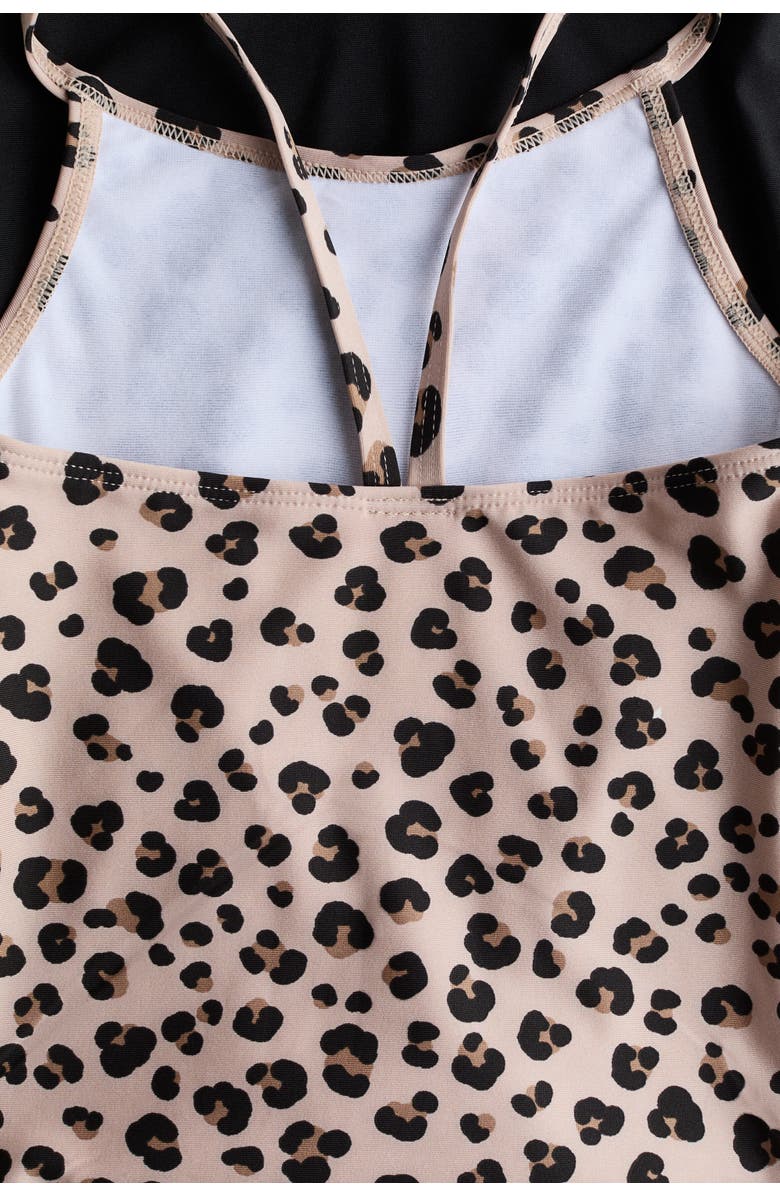 H&M 2-pack Swimsuits, Alternate, color, Light Beige/Leopard Print