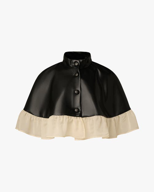 Weworewhat Ruffle Cropped Cape In Black/sand