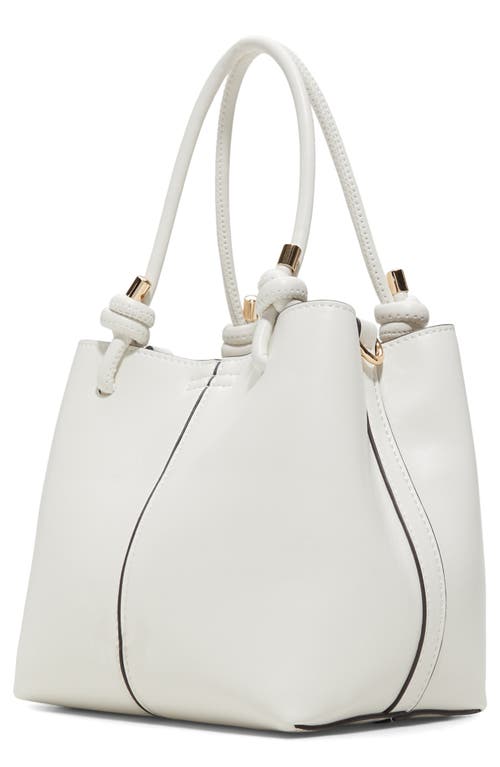 Shop Aldo Evie Lilyy X Faux Leather Satchel In White