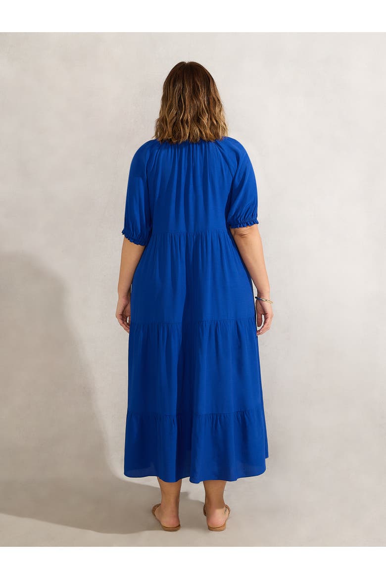 Tiered V-Neck Midaxi Dress, Alternate, color, Blue