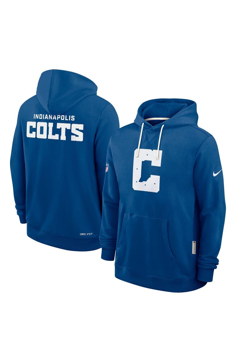 Nike Men's Nike Royal Indianapolis Colts Sideline Standard Issue Initial Home Dri-FIT Hoodie, Alternate, color, Royal