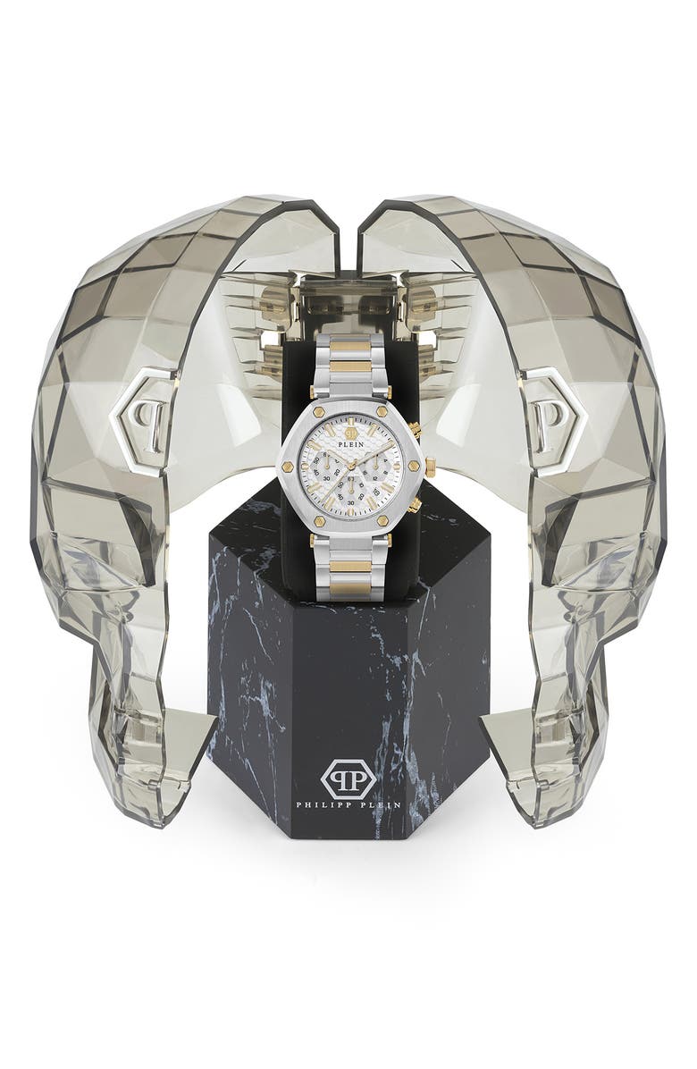 PHILIPP PLEIN The Hexagon Bracelet Chronograph Watch, 42mm, Alternate, color, Two Tone