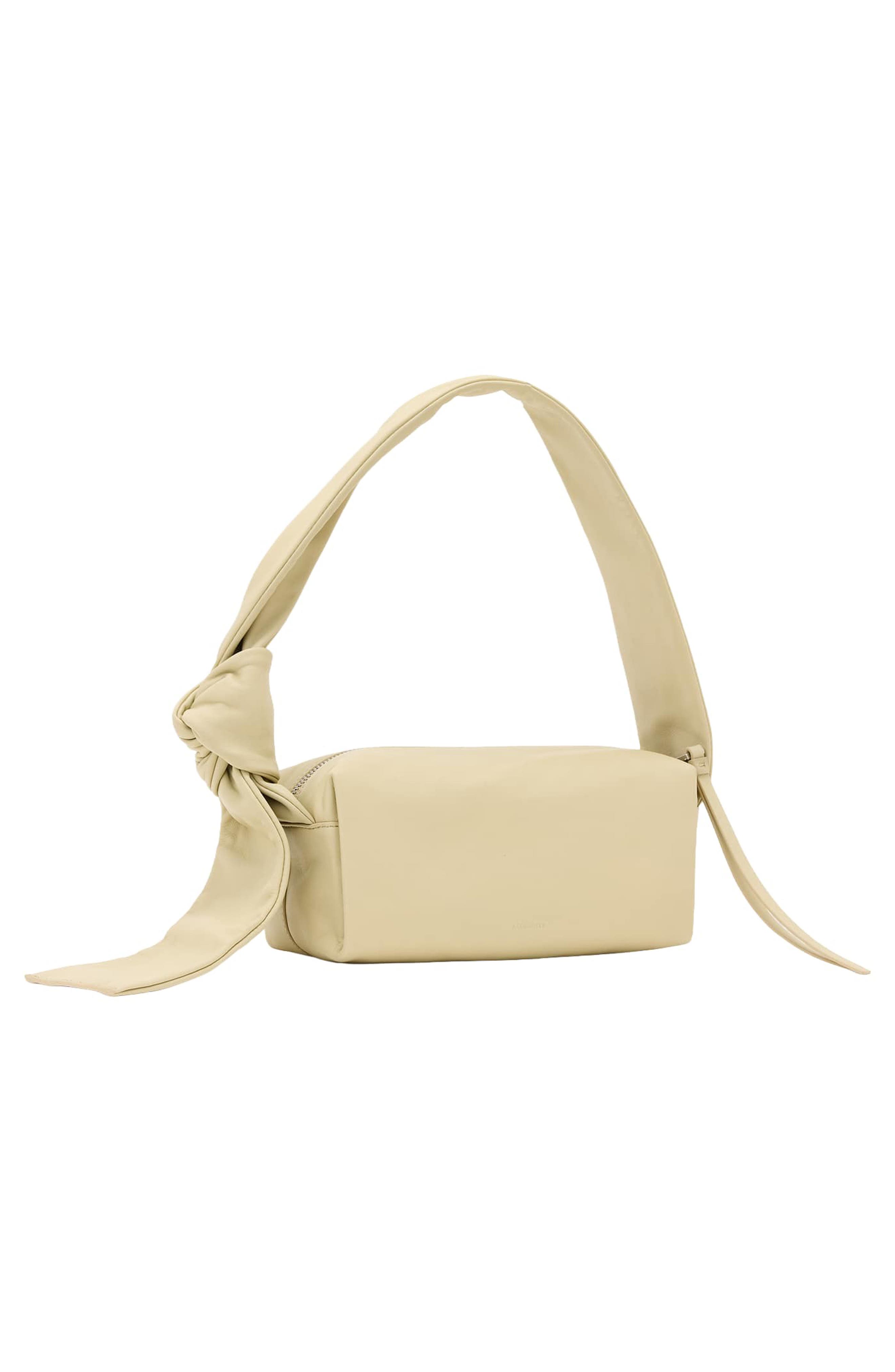 Effie Knot Leather Shoulder Bag, Alternate, color, BONE WHITE