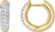 LuvMyJewelry Carenza 0.8 Ct 14K Gold Diamond Huggies