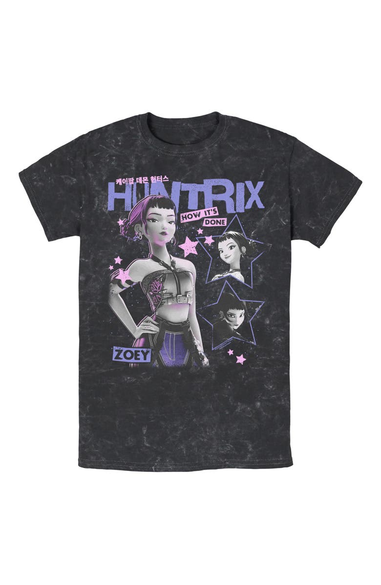 KPop Demon Hunters Men's KPop Demon Hunters Pop Star Huntrix Zoey Graphic T-Shirt, Main, color, Black