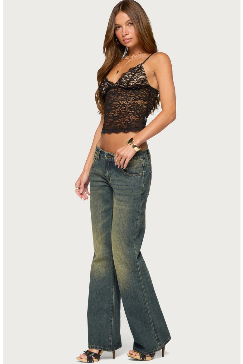 Olia Sheer Lace Tank Top, Alternate, color, BLACK