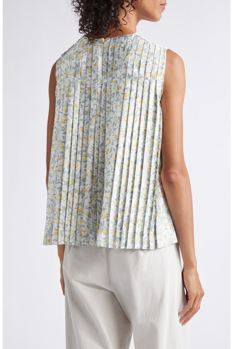 Citrine Bloom Pleated Sleeveless Top, Alternate, color, OFF WHITE/SUN