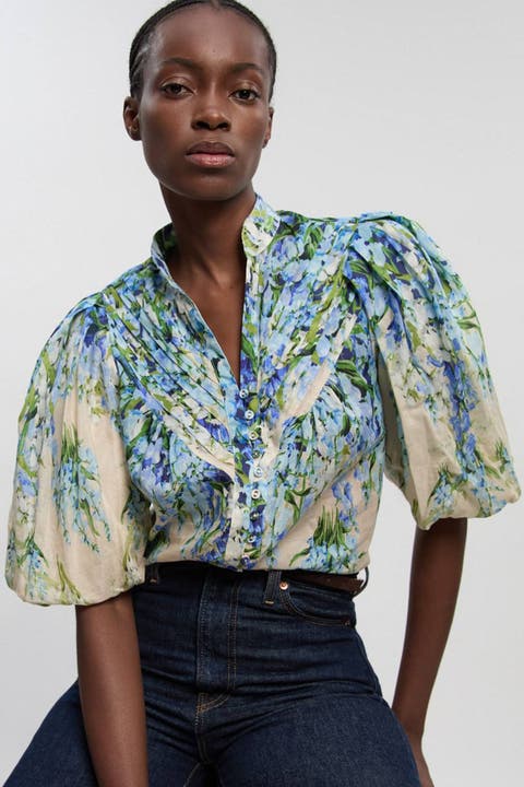 Floral Puff Sleeve Blouse