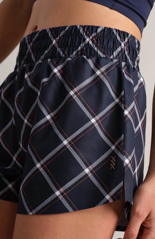 Rhone Mirage Windowpane Plaid Upf 50+ Shorts In Blue
