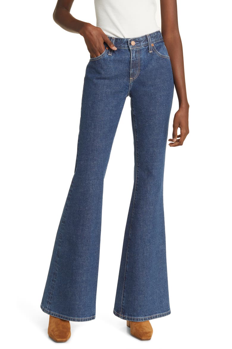 Angeline Mid Rise Flare Jeans, Main, color, LAKE BLUE
