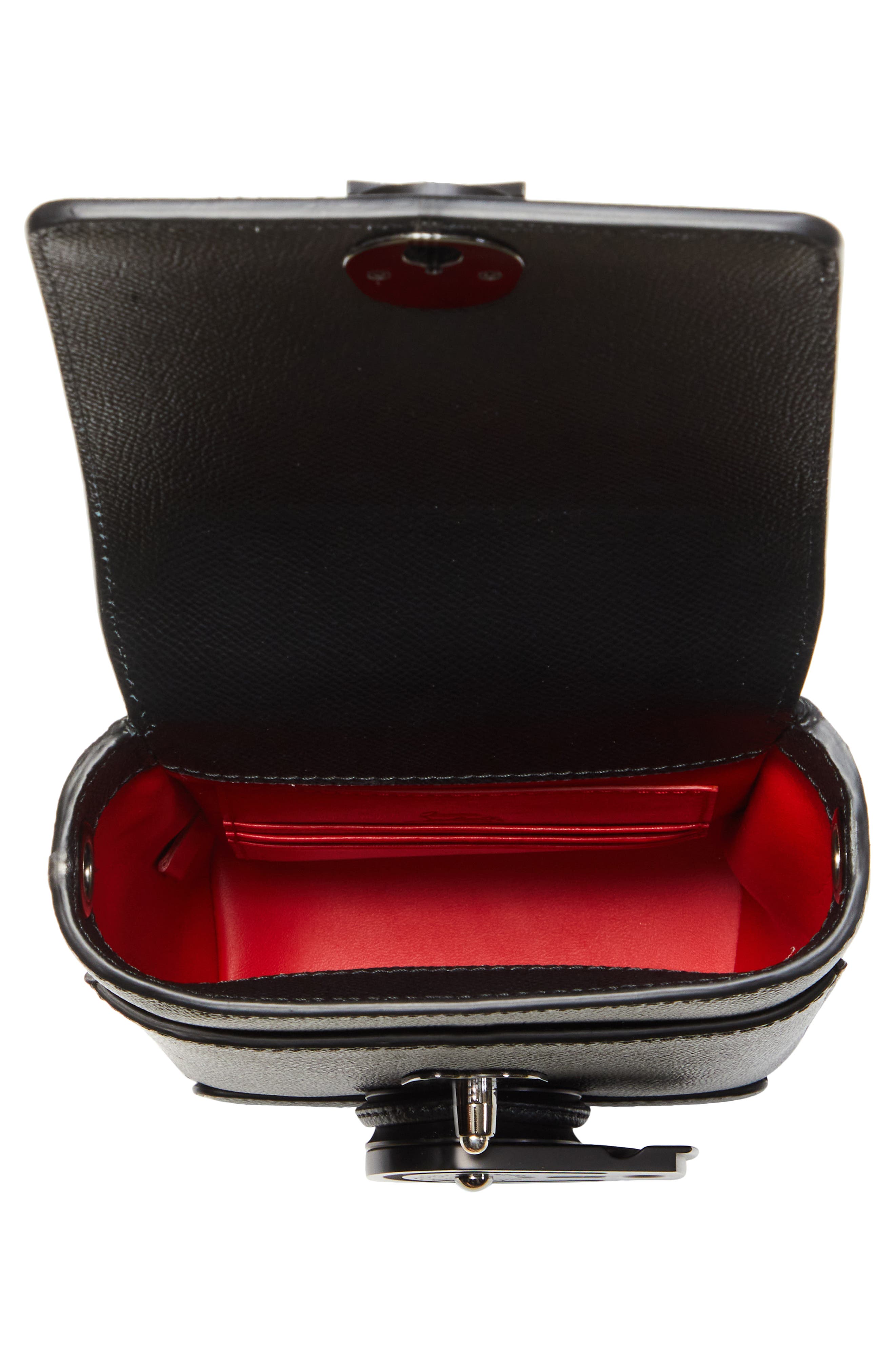 Groovy North/South Calfskin Crossbody Bag, Alternate, color, BLACK/ BLACK/ BLACK