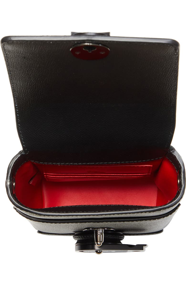 Christian Louboutin Groovy North/South Calfskin Crossbody Bag, Alternate, color, Black/ Black/ Black