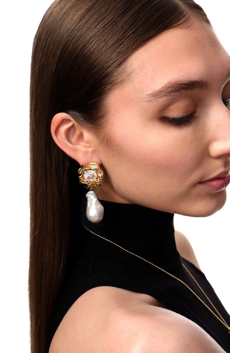 Sterling King Lola Baroque Pearl Drop Earrings, Alternate, color,