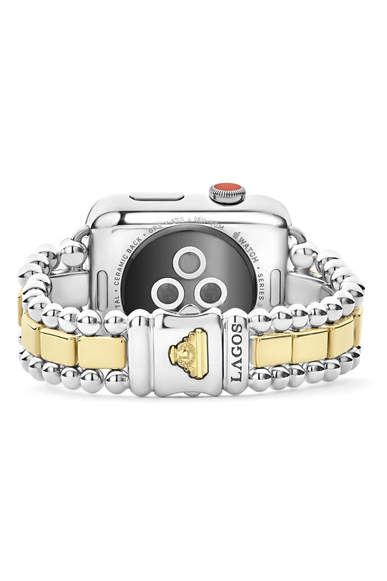 Smart Caviar Sterling Silver & 18K Gold Band for Apple Watch®, Alternate, color, SILVER/ GOLD