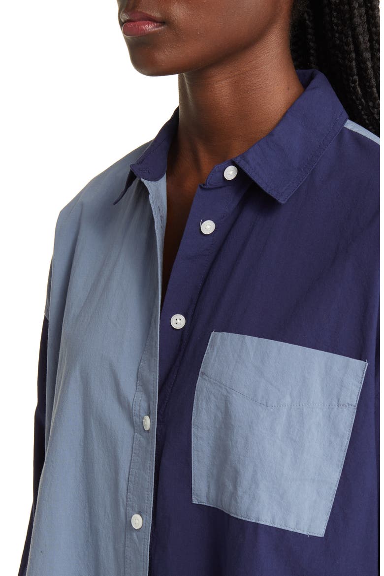 The Signature Poplin Oversized Shirt, Alternate, color, FRESH BLUEBERRY