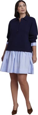 ELOQUII Twofer Mini Shirt Dress (plus)