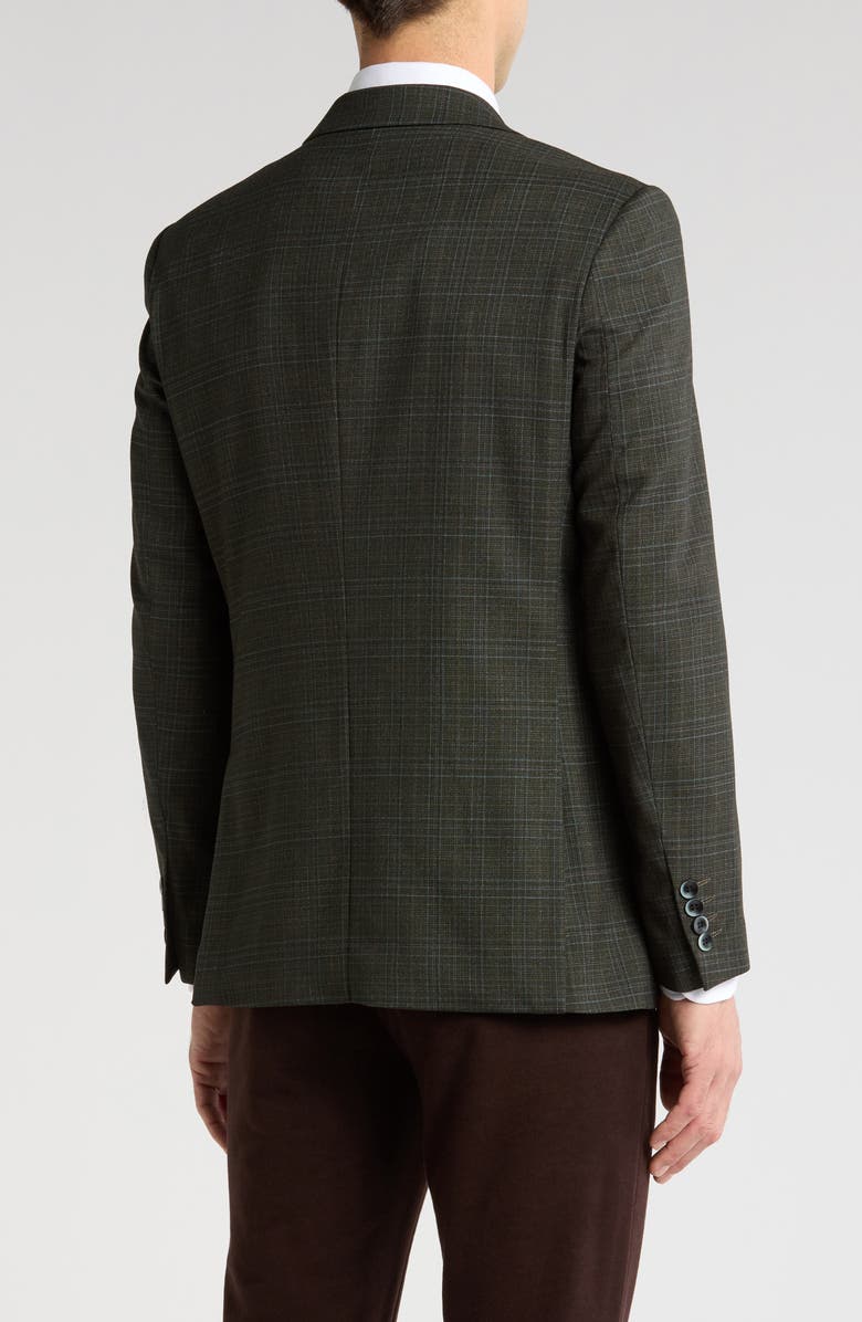 Tahari Slim Fit Plaid Blazer, Alternate, color, Green Multi