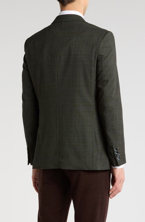Tahari Slim Fit Plaid Blazer In Green Multi