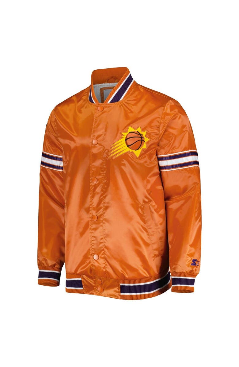 STARTER Men's Starter Orange Phoenix Suns Slider Satin Full-Snap Varsity Jacket, Alternate, color, 
