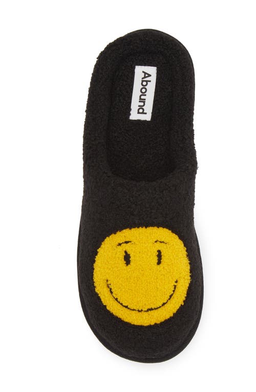 Abound Quinn Slipper In Black Smiley Face