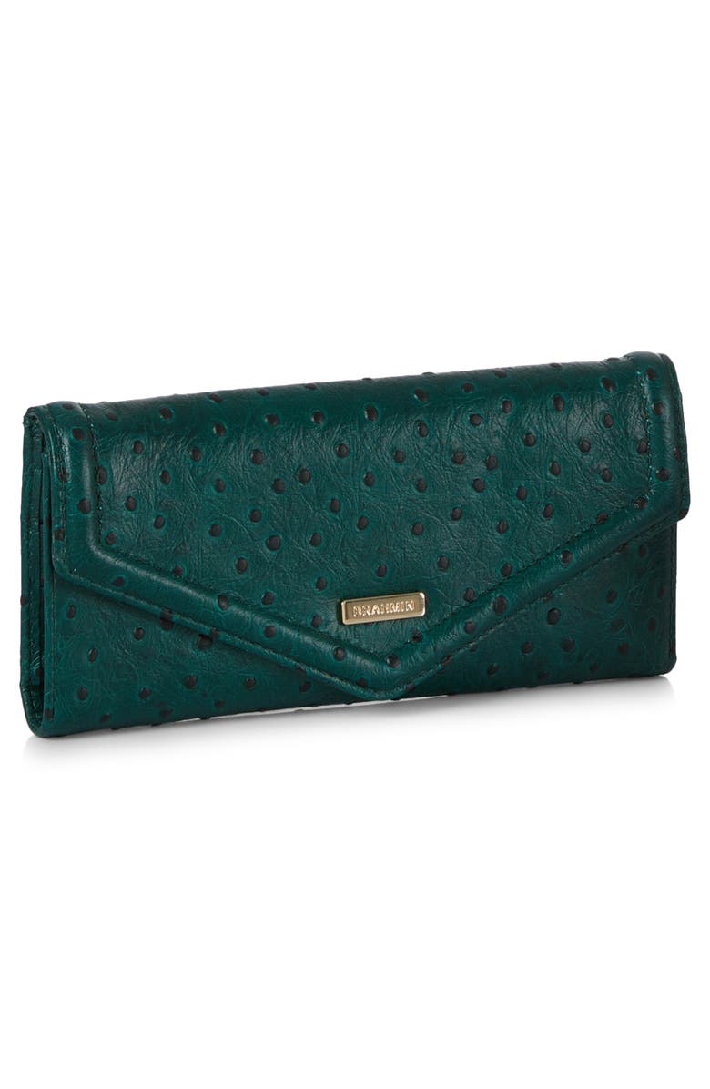 Brahmin Veronica Leather Envelope Wallet, Alternate, color, Emerald