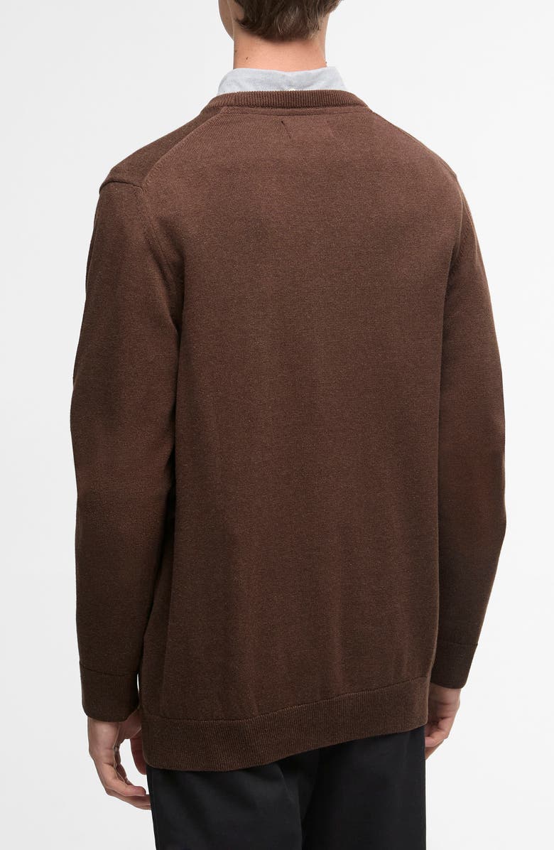 Barbour Solid Cotton Crewneck Sweater, Alternate, color, Umber