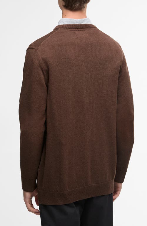Barbour Solid Cotton Crewneck Sweater In Brown